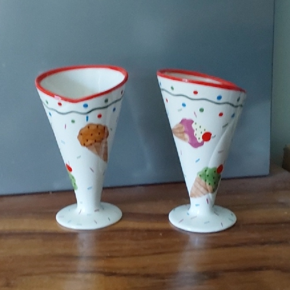 Ice Cream Cone Ceramic Serving Dishes
